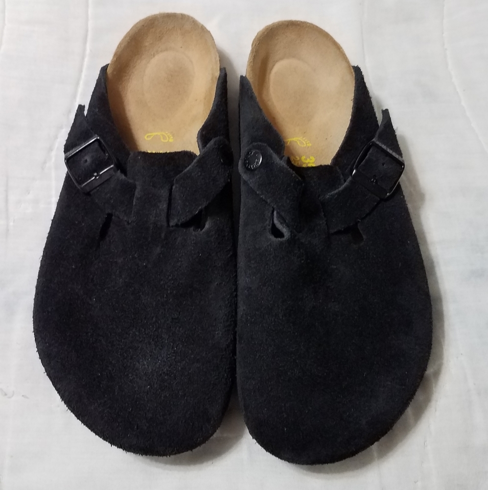 Birkenstock Boston black suede 39 clog/slide/mule